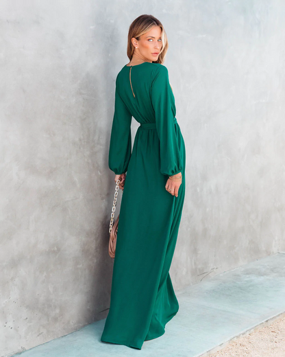 Women Summer Vacation New V Neck Long Sleeve Dress by Ragazza