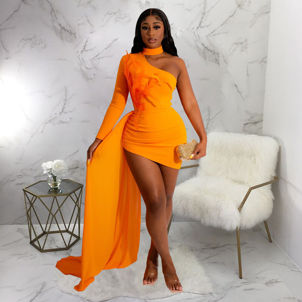 Women Wear Fall Sexy Off the Shoulder Fitted Waist Dress Women by Ragazza