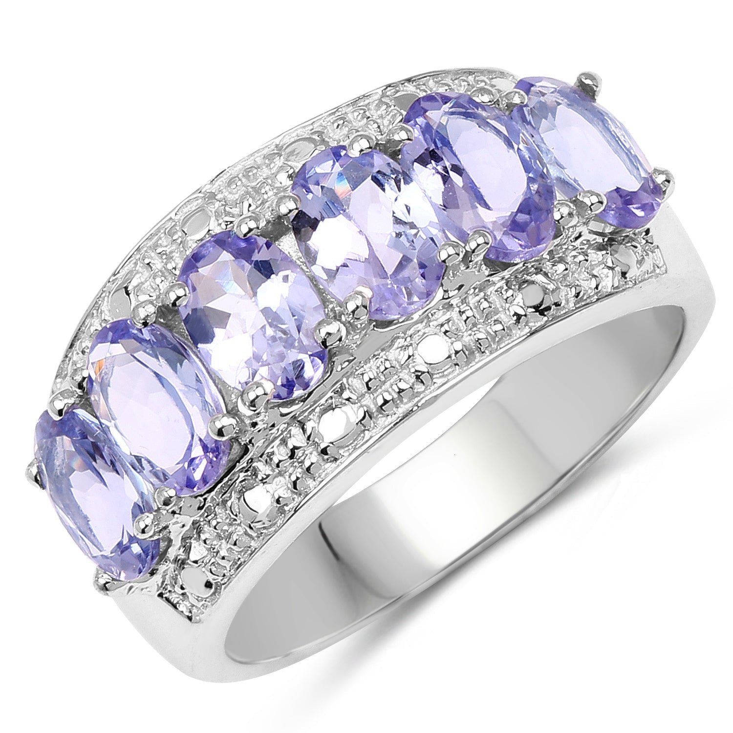2.64 Carat Genuine Tanzanite .925 Sterling Silver Ring by Bids.com
