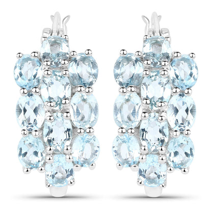 9.88 Carat Genuine Blue Topaz .925 Sterling Silver 3 Piece Jewelry Set (Ring, Earrings, and Pendant w/ Chain) by Bids.com