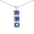 0.64 Carat Genuine Blue Sapphire and White Diamond .925 Sterling Silver Pendant  DestGlow
