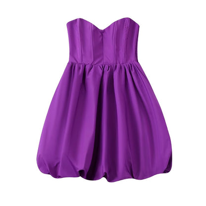 Winter Elegant Tube Top Collar High Waist Mini Puffy Women by Ragazza