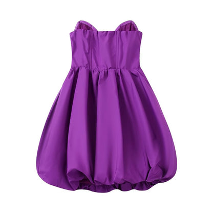 Winter Elegant Tube Top Collar High Waist Mini Puffy Women by Ragazza