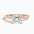 Asta 4.5 Carat Princess Cut Side Stone Pave Lab Grown Diamond Ring in 18k Rose Gold  DestGlow