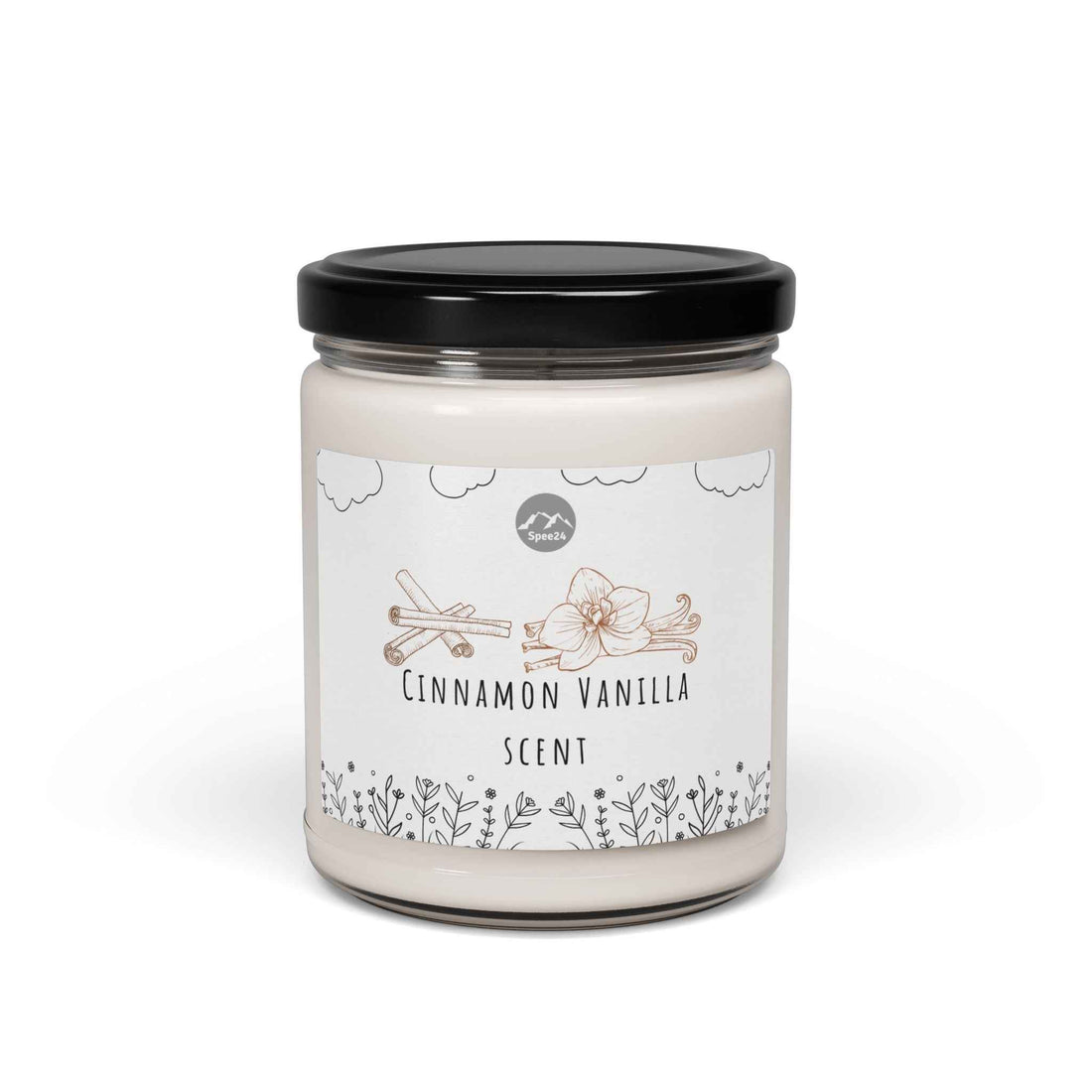 Cinnamon Vanilla Soy Candle - Relaxing Home Decor, Eco-Friendly Gift, Aromatherapy, Scented Candle, Handmade Candle-- 9oz