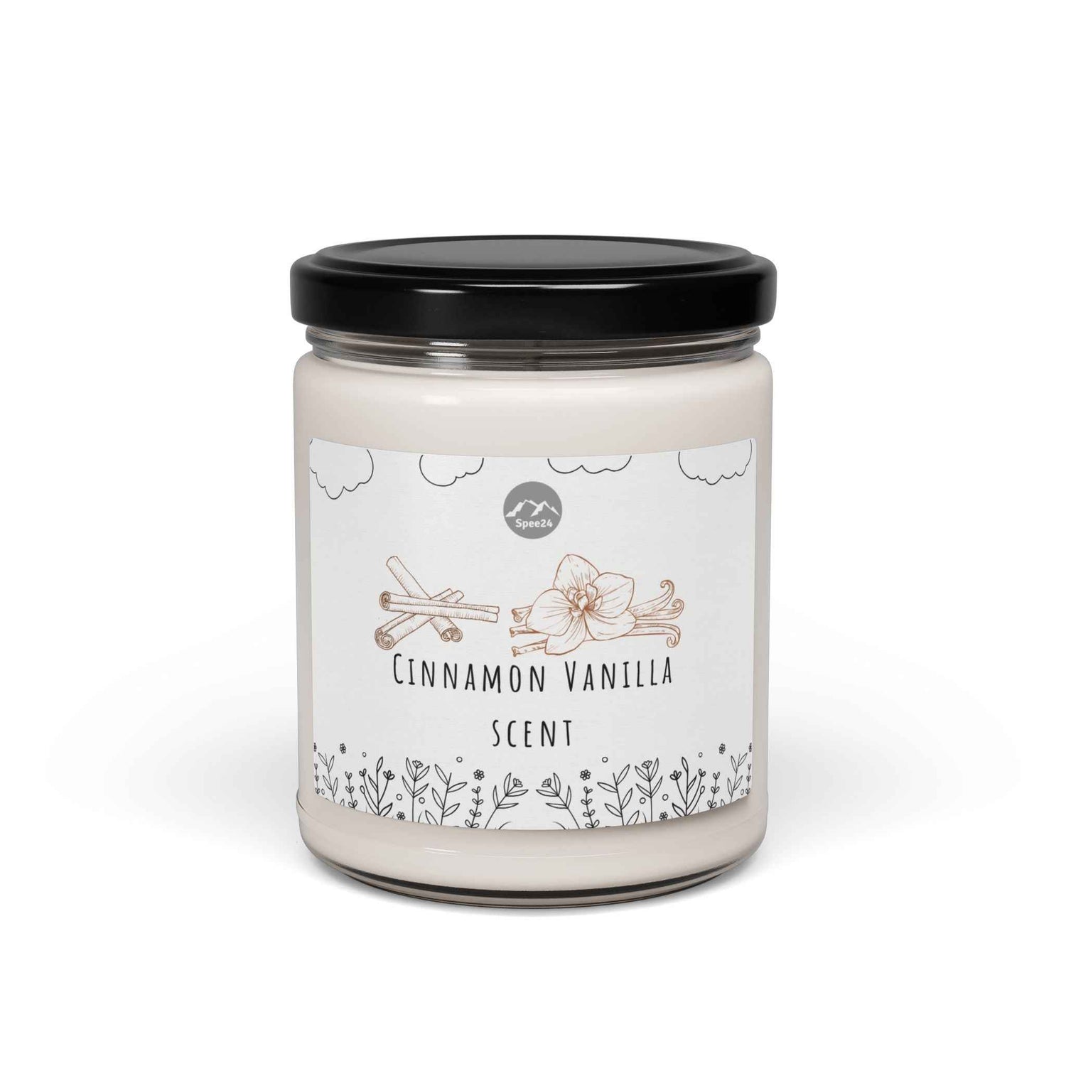 Cinnamon Vanilla Soy Candle - Relaxing Home Decor, Eco-Friendly Gift, Aromatherapy, Scented Candle, Handmade Candle-- 9oz