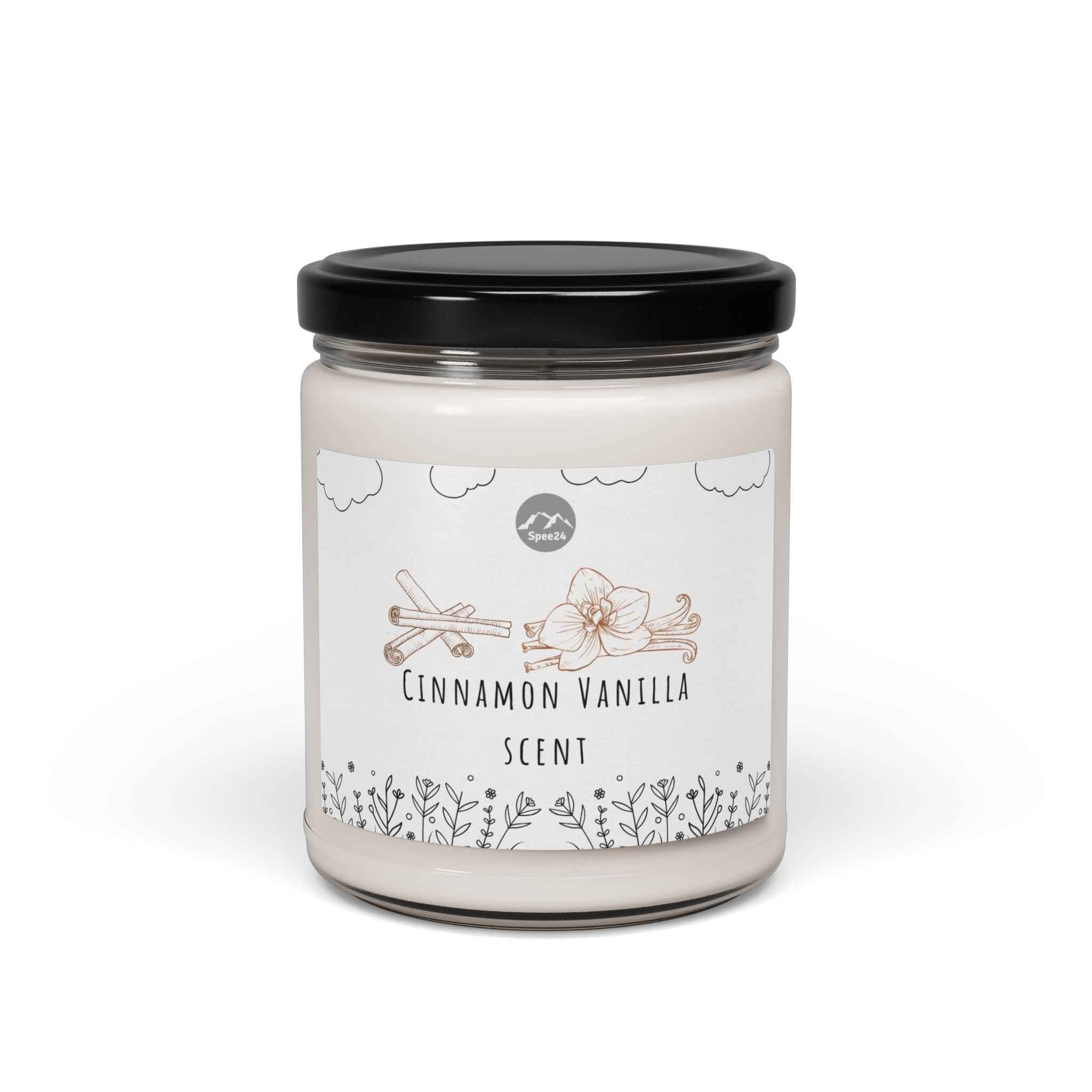 Cinnamon Vanilla Soy Candle - Relaxing Home Decor, Eco-Friendly Gift, Aromatherapy, Scented Candle, Handmade Candle-- 9oz