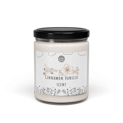 Cinnamon Vanilla Soy Candle - Relaxing Home Decor, Eco-Friendly Gift, Aromatherapy, Scented Candle, Handmade Candle-- 9oz