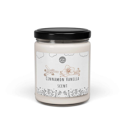 Cinnamon Vanilla Soy Candle - Relaxing Home Decor, Eco-Friendly Gift, Aromatherapy, Scented Candle, Handmade Candle-- 9oz