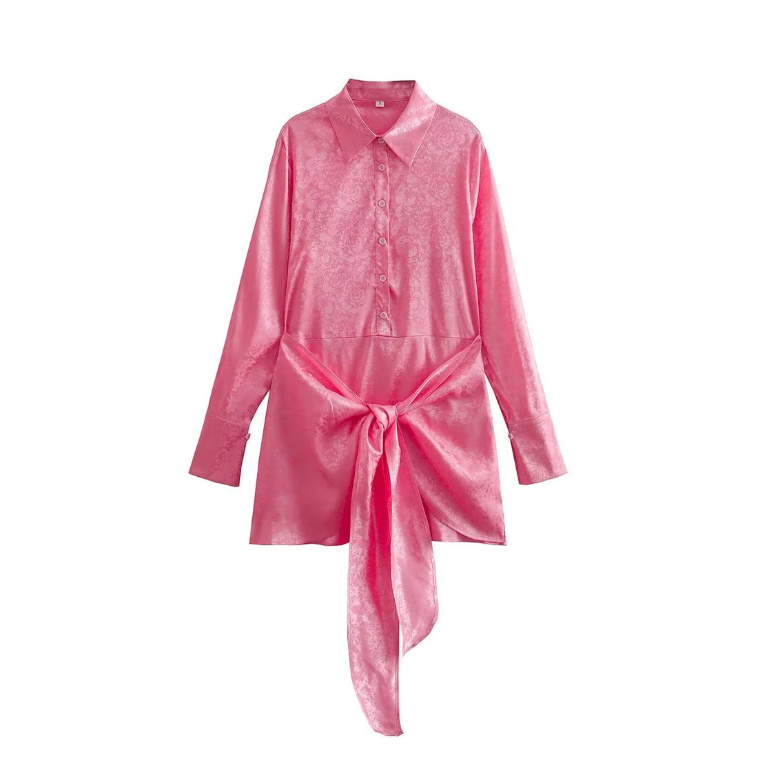 Autumn Women Clothing Surface Jacquard Waist Lace up Office Shirt by Ragazza