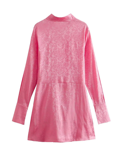 Autumn Women Clothing Surface Jacquard Waist Lace up Office Shirt by Ragazza