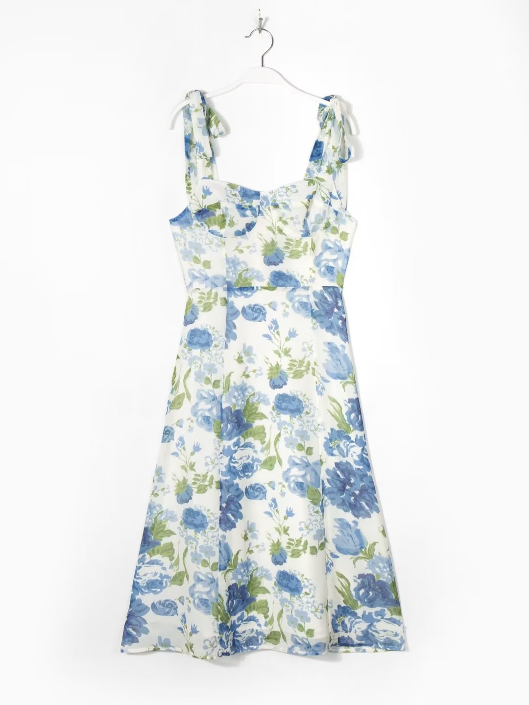 Spring Summer Women Clothing Maxi Dress High Waist Strap Type Drawstring Printed Dress by Ragazza