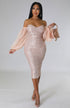 Women Clothing Sexy French Long Sleeve Dress Slim Fit Sequin Hip Tight Sexy by Ragazza
