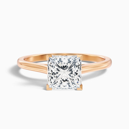 Frey 3 Carat Princess Cut Solitaire Lab Grown Diamond Ring in 18k Rose Gold