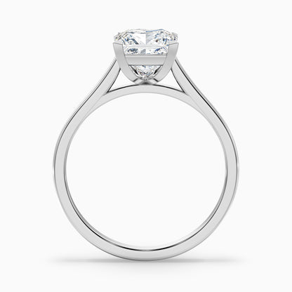 Lux 1.5 Carat Princess Cut Solitaire Moissanite Engagement Ring in 18k White Gold