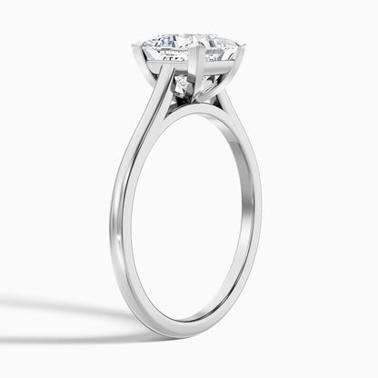 Lux 4.5 Carat Princess Cut Solitaire Moissanite Engagement Ring in 14k Yellow Gold