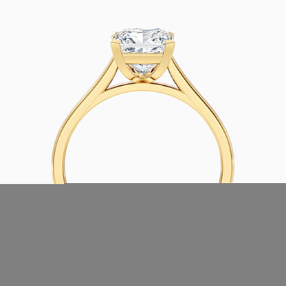 Frey 3.5 Carat Princess Cut Solitaire Lab Grown Diamond Ring in 10k Yellow Gold