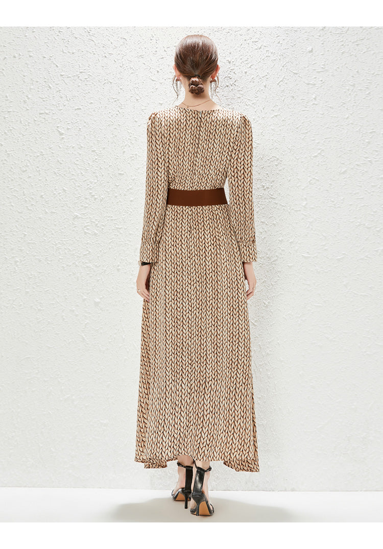 Real Shot New Temperament Goddess Printed Waist Length Dress French Dress by Ragazza