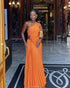 Popular Slim One Shoulder Cutout Pleated Dress by Ragazza
