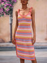 Spring Summer Knitted Tie Striped Women Knitwear by Ragazza