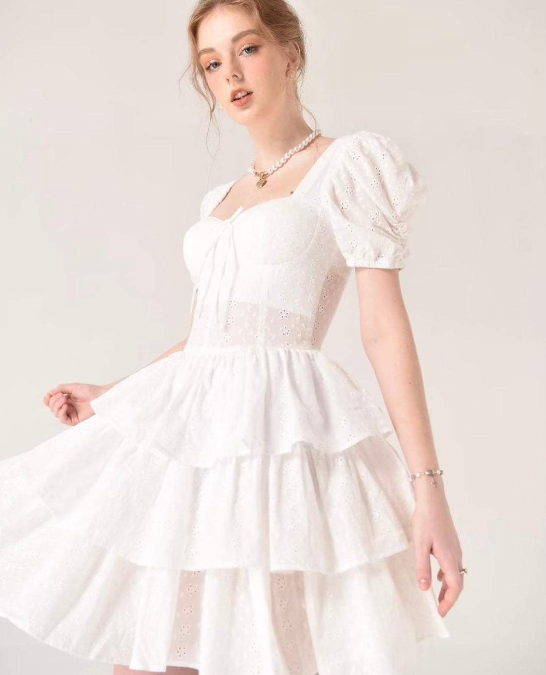 ThreeDimensional Boning Corset Embroidered Waist OnePiece Culotte Women Spring Summer Slimming Pleated Hollow Out Cutout Dress by Ragazza