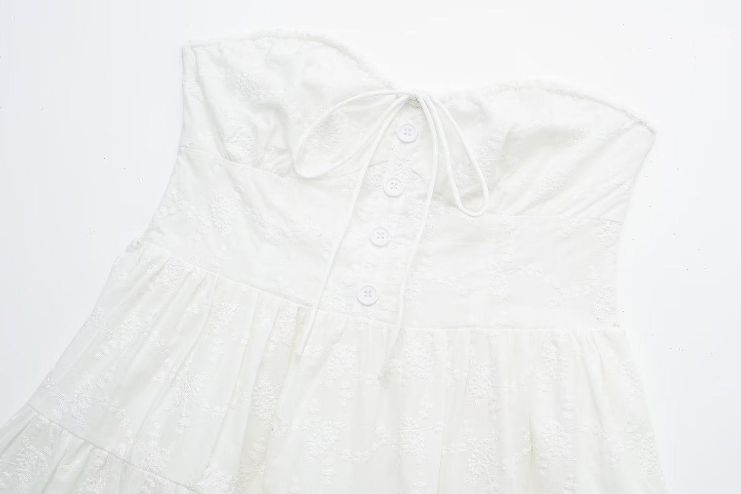 Pure Dignified White Dress Summer Lady Square Collar Mid Length Dress Women by Ragazza