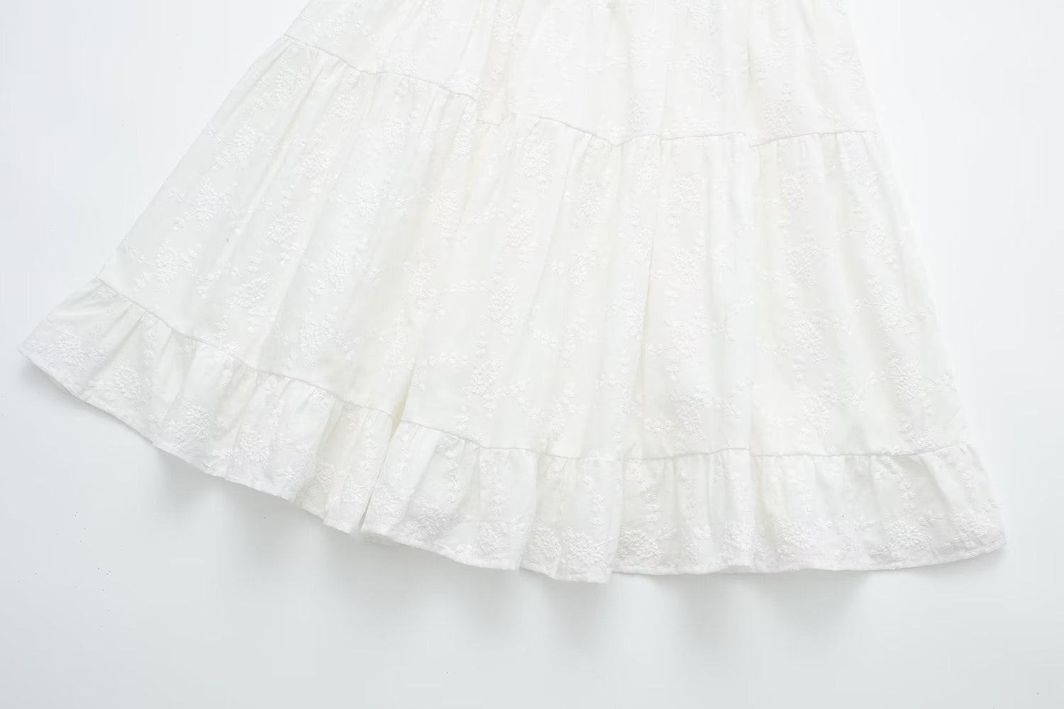 Pure Dignified White Dress Summer Lady Square Collar Mid Length Dress Women by Ragazza