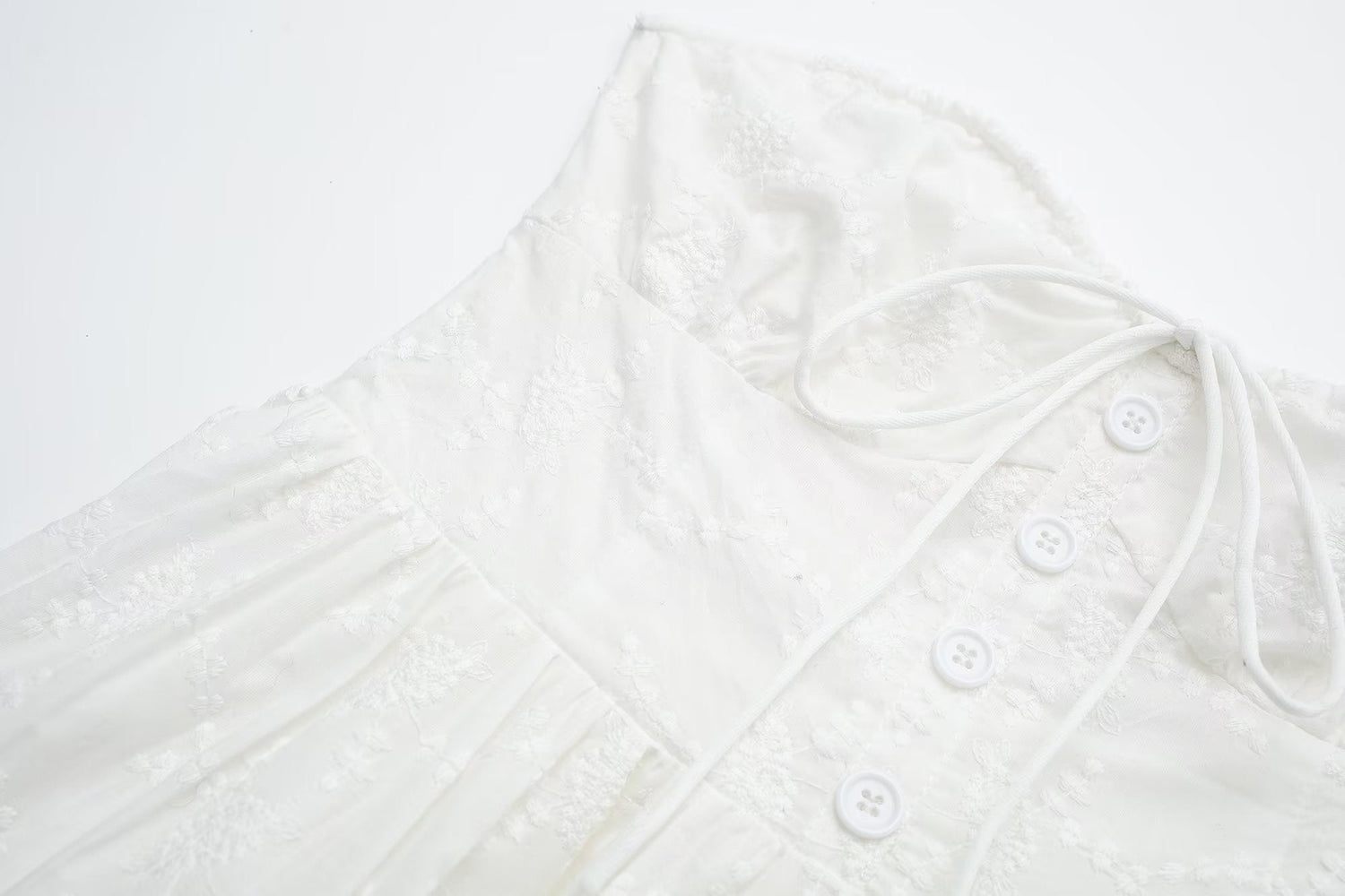 Pure Dignified White Dress Summer Lady Square Collar Mid Length Dress Women by Ragazza