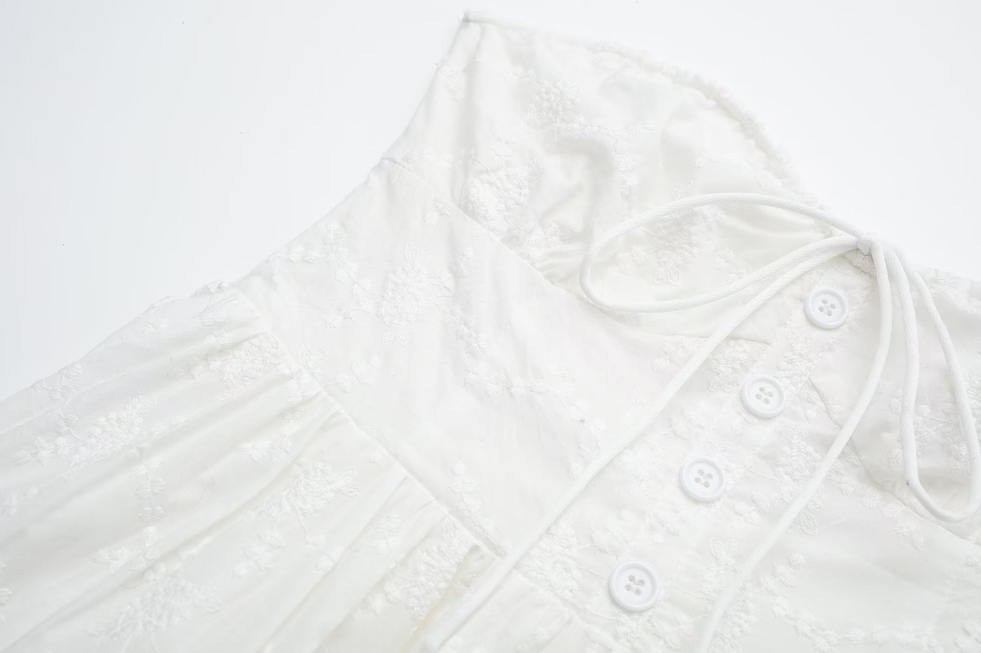 Pure Dignified White Dress Summer Lady Square Collar Mid Length Dress Women by Ragazza