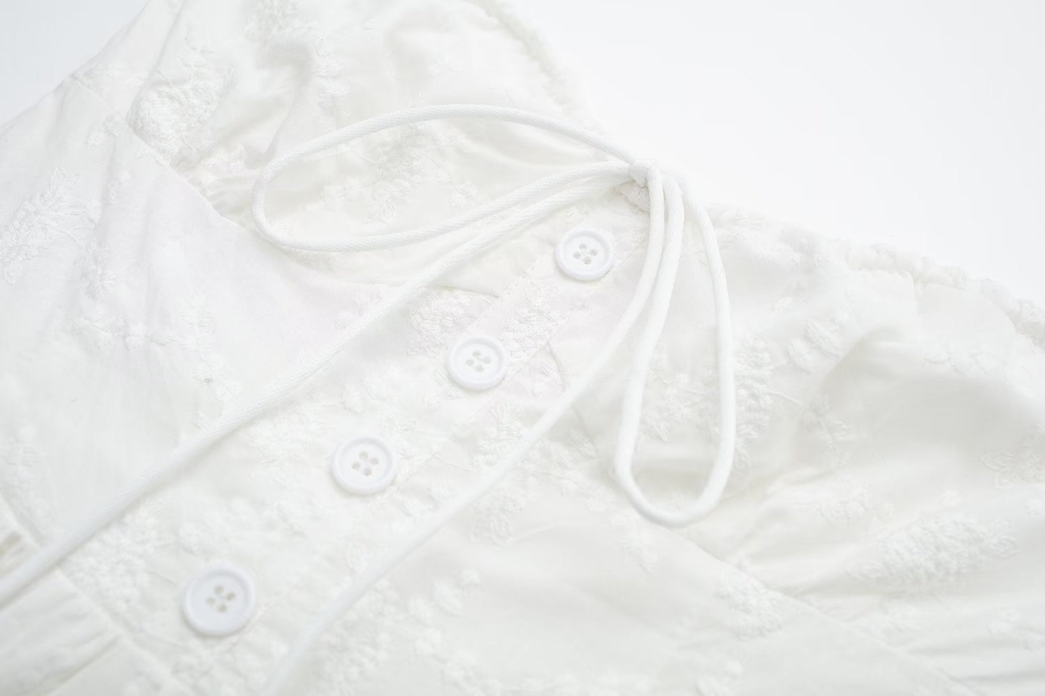 Pure Dignified White Dress Summer Lady Square Collar Mid Length Dress Women by Ragazza