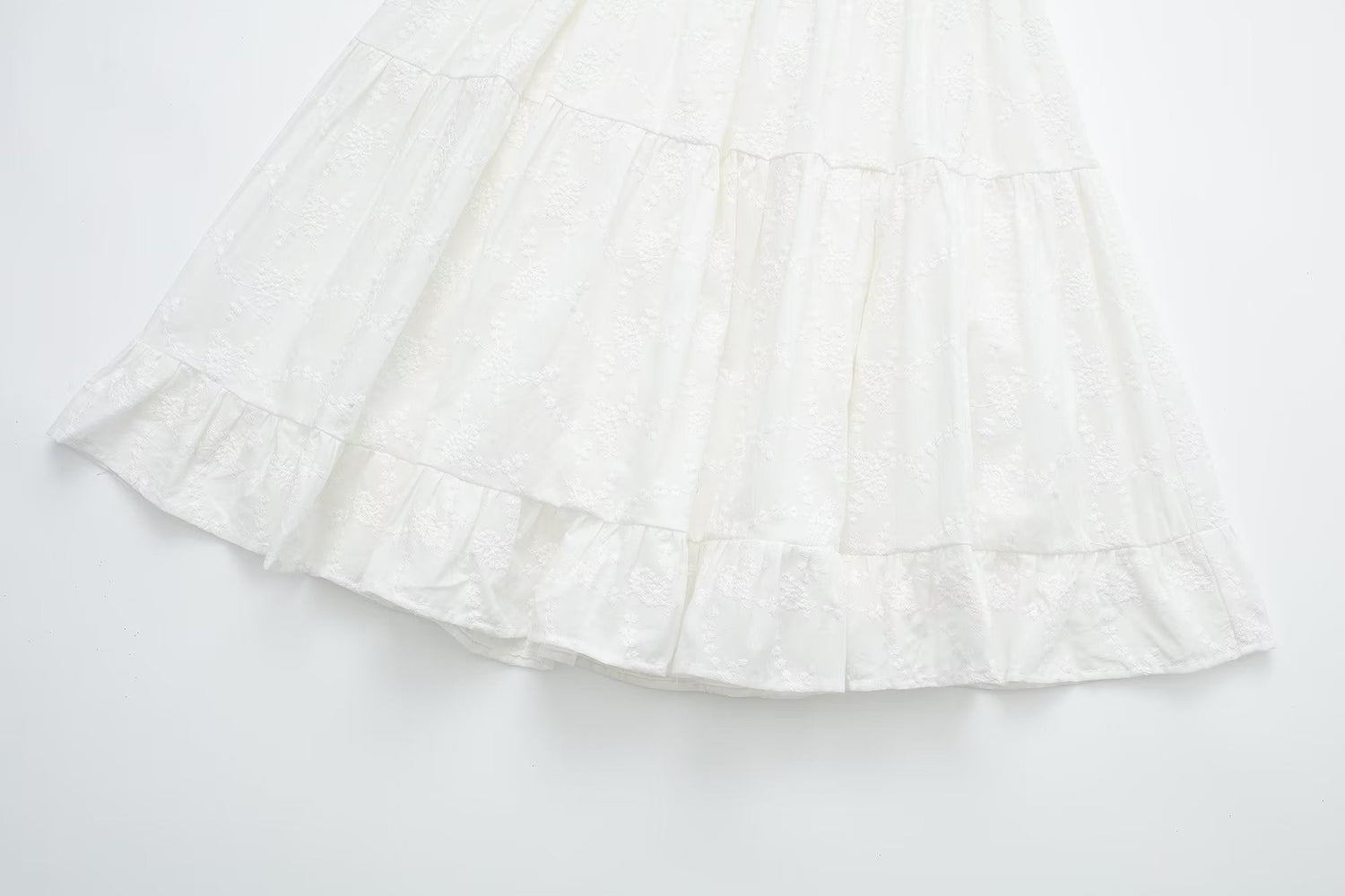 Pure Dignified White Dress Summer Lady Square Collar Mid Length Dress Women by Ragazza