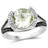 3.59 Carat Genuine Green Amethyst, Green Diamond & White Diamond .925 Sterling Silver Ring by Bids.com
