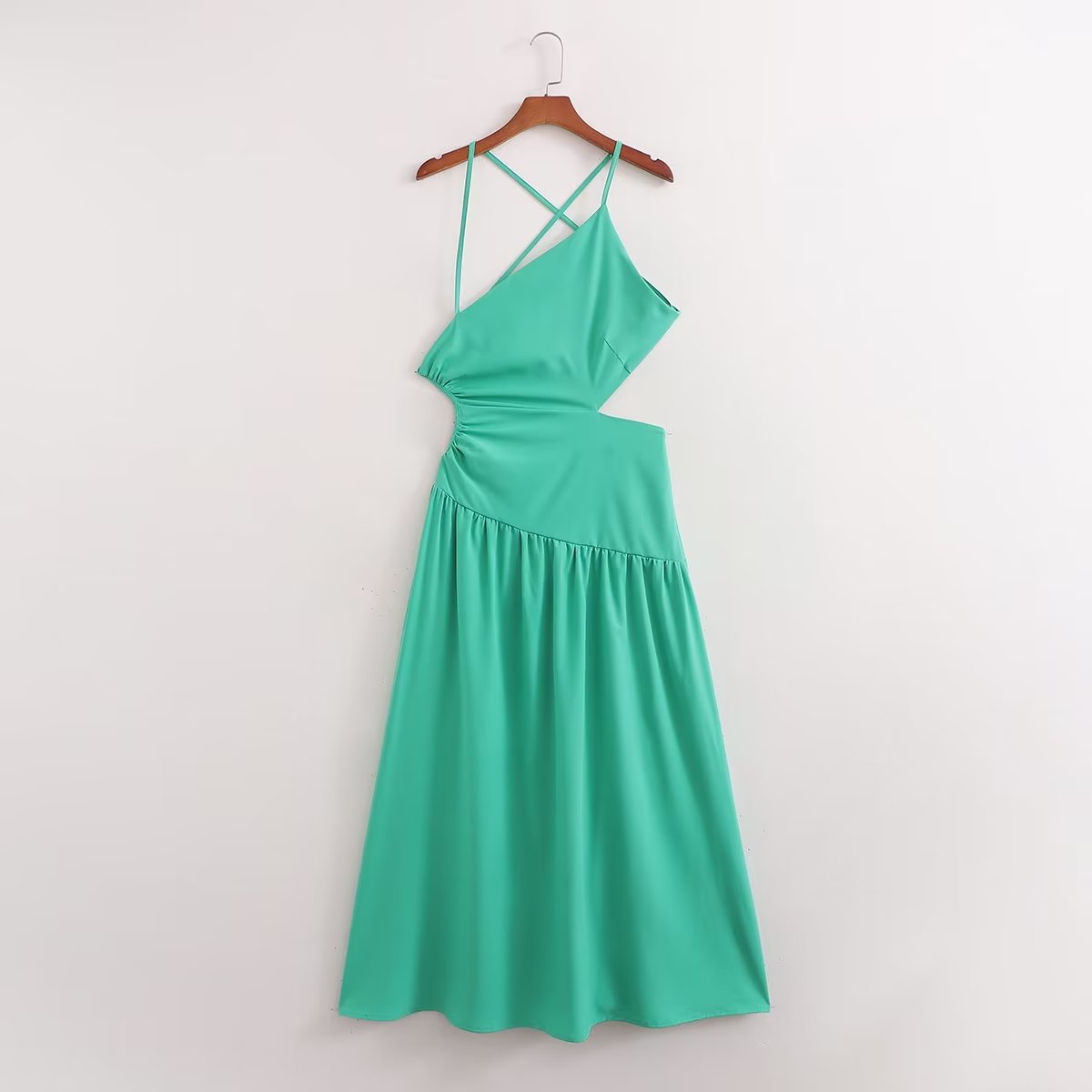 Summer Women Clothing High Waist Cutout out Mid Length Strap Dress Women by Ragazza