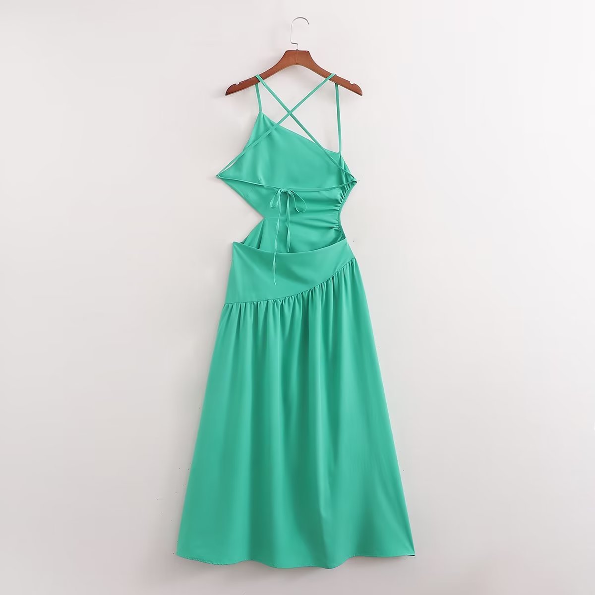 Summer Women Clothing High Waist Cutout out Mid Length Strap Dress Women by Ragazza