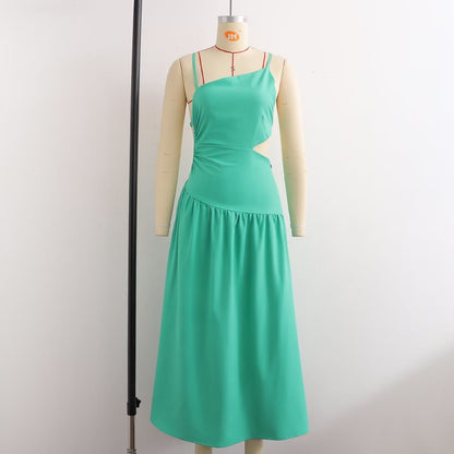Summer Women Clothing High Waist Cutout out Mid Length Strap Dress Women by Ragazza