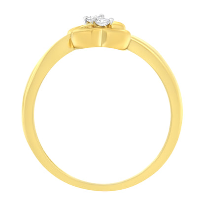 14KT Yellow Gold 1/20 ctw. Dual Heart Diamond Ring (K-L, I1-I2) - Size 7 by Bids.com