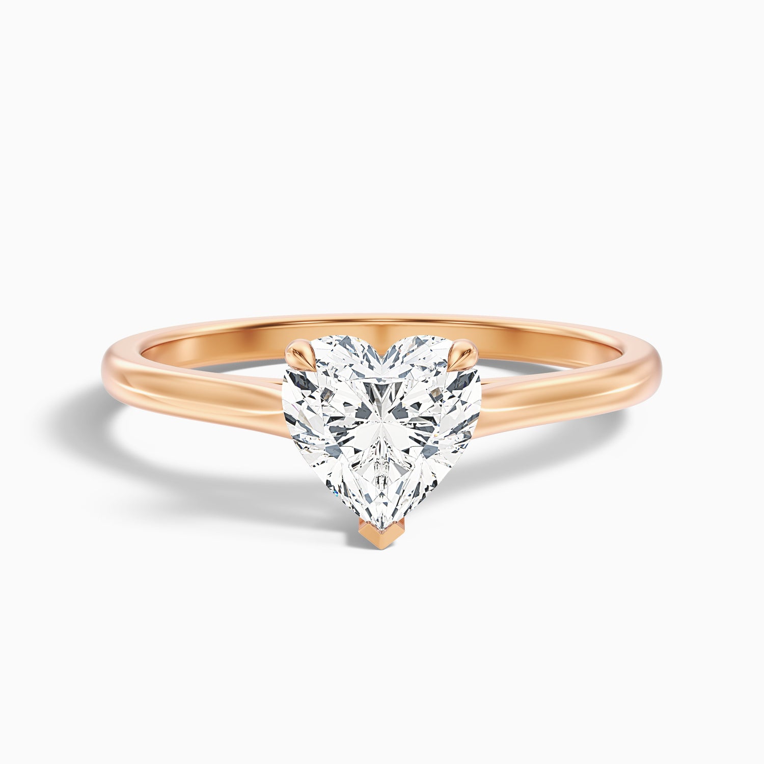 Esha 3.5 Carat Heart Shaped Solitaire Lab Grown Diamond Ring in 18k Rose Gold