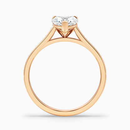Esha 3.5 Carat Heart Shaped Solitaire Lab Grown Diamond Ring in 10k Rose Gold