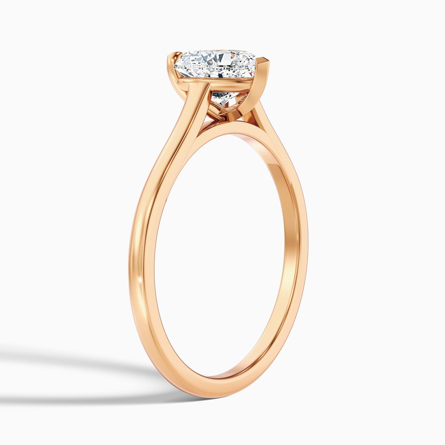 Amey 6 Carat Heart Shaped Solitaire Moissanite Engagement Ring in 14k Rose Gold