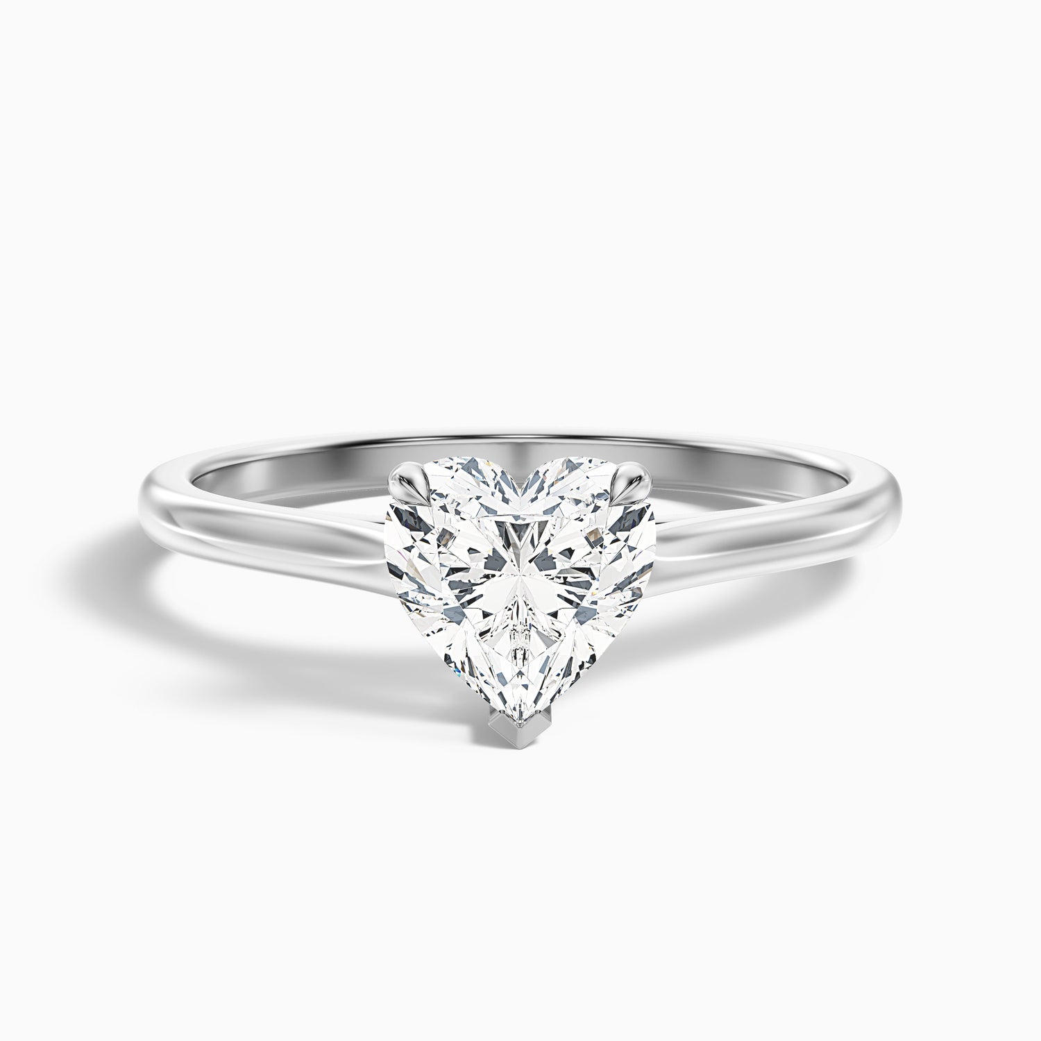 Amey 7 Carat Heart Shaped Solitaire Moissanite Engagement Ring in 18k White Gold