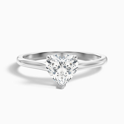 Esha 2 Carat Heart Shaped Solitaire Lab Grown Diamond Ring in 18k Yellow Gold