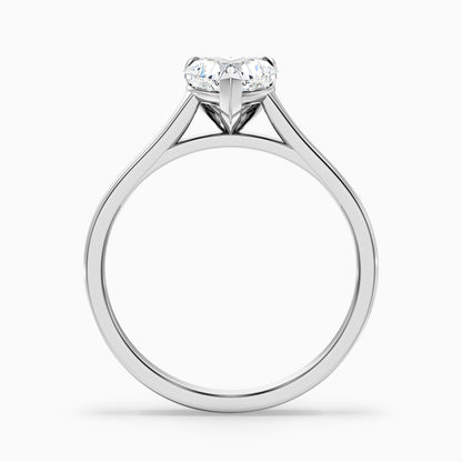 Amey 10 Carat Heart Shaped Solitaire Moissanite Engagement Ring in 10k White Gold