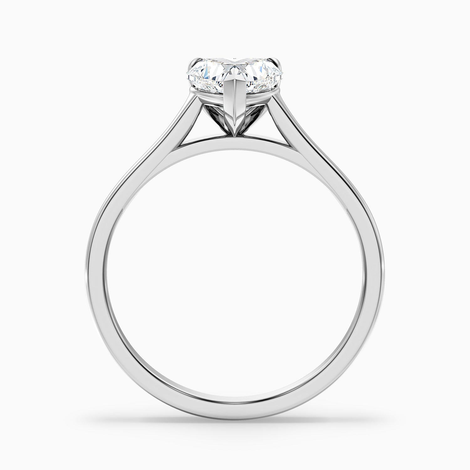 Esha 1.5 Carat Heart Shaped Solitaire Lab Grown Diamond Ring in 10k White Gold  DestGlow