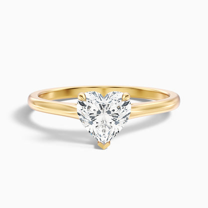 Esha 1 Carat Heart Shaped Solitaire Lab Grown Diamond Ring in Platinum