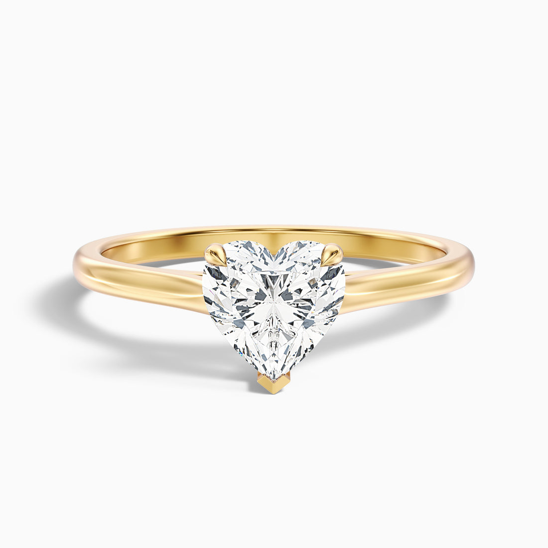 Amey 6 Carat Heart Shaped Solitaire Moissanite Engagement Ring in 10k Yellow Gold  DestGlow