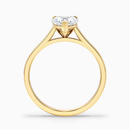 Esha 2.5 Carat Heart Shaped Solitaire Lab Grown Diamond Ring in 18k Yellow Gold  DestGlow