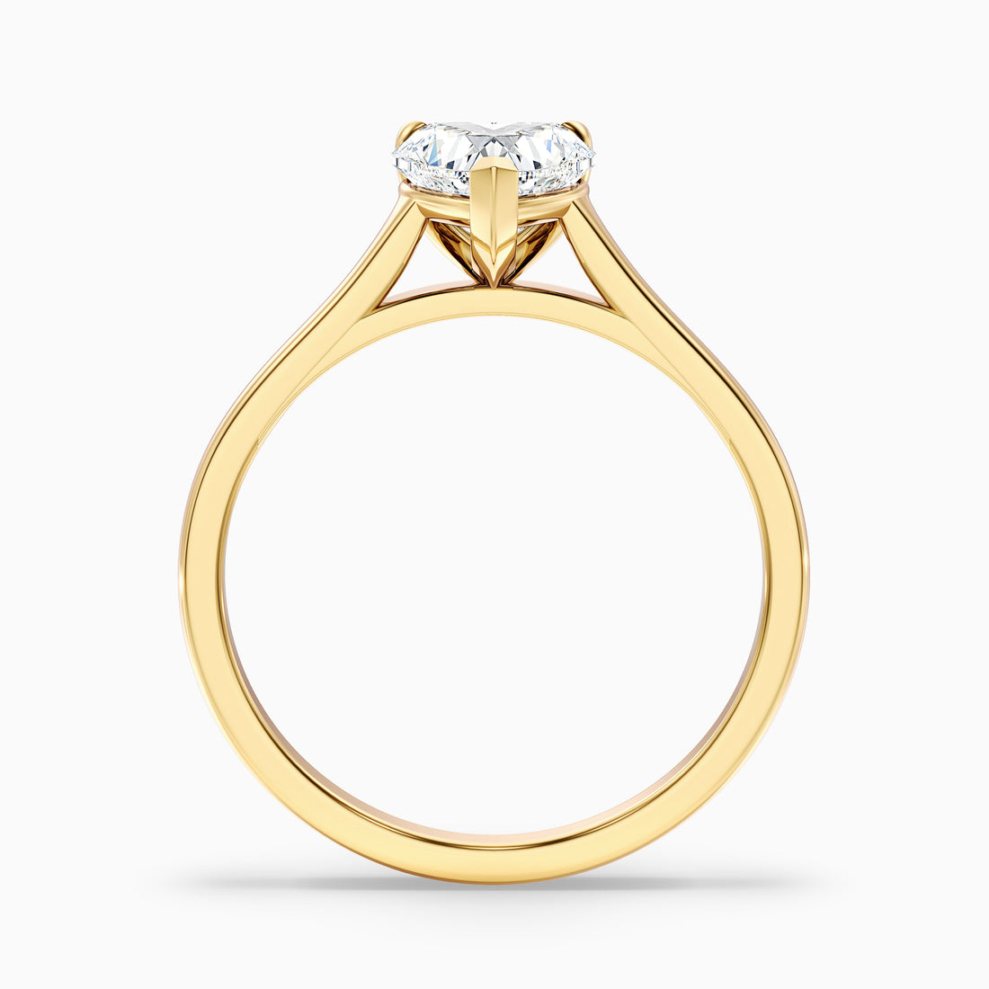 Amey 9 Carat Heart Shaped Solitaire Moissanite Engagement Ring in 14k Yellow Gold  DestGlow