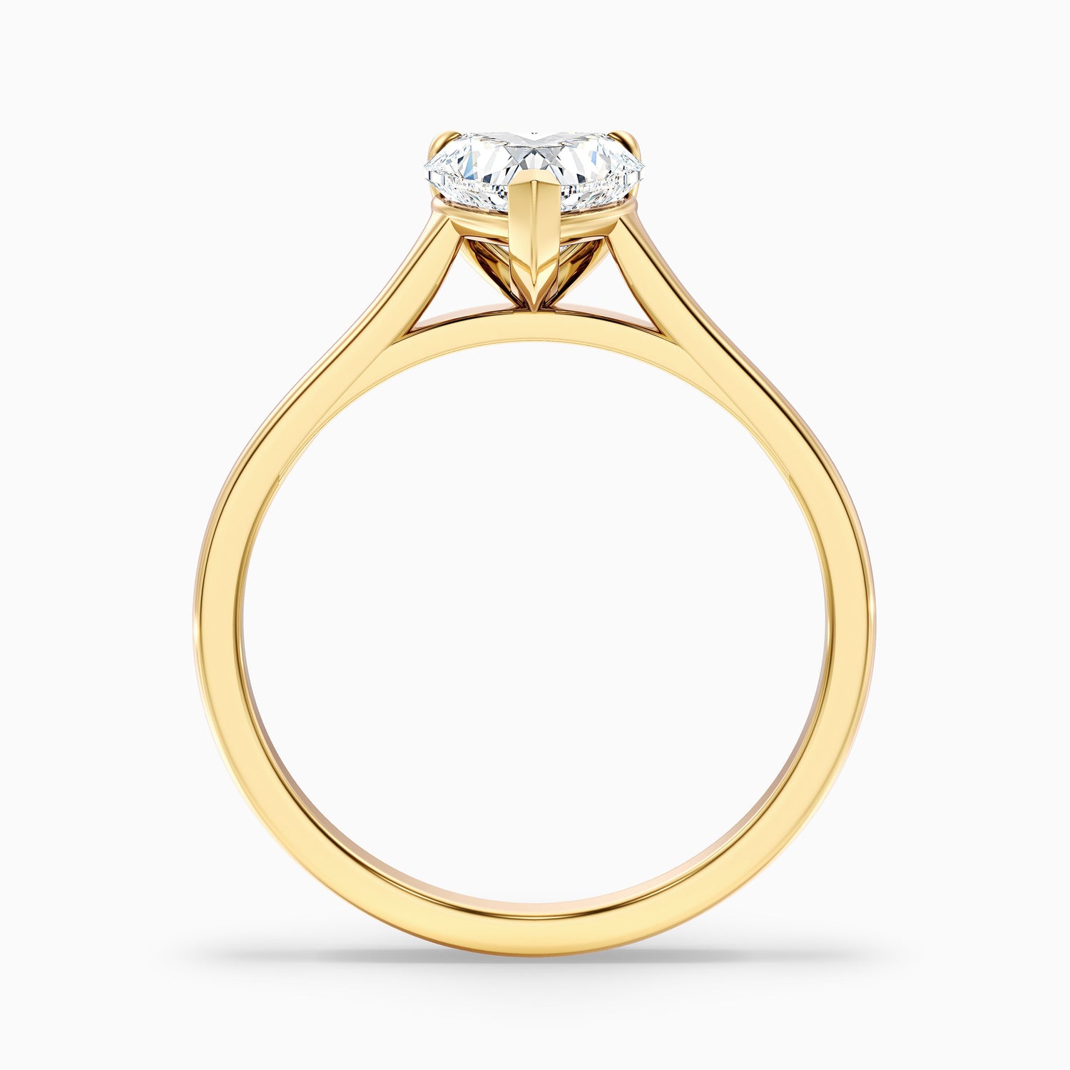 Esha 3 Carat Heart Shaped Solitaire Lab Grown Diamond Ring in 18k Yellow Gold