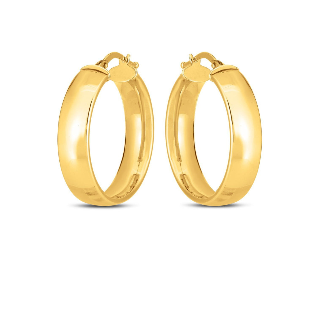 14k Yellow Gold Wedding Band Hoops (6x25mm) by Bids.com