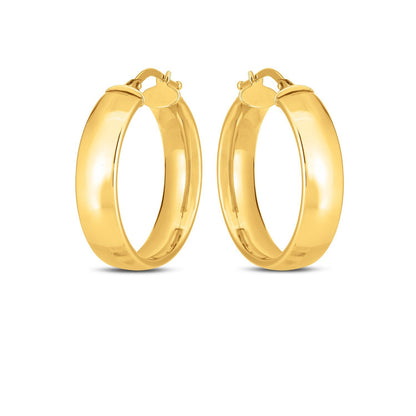 14k Yellow Gold Wedding Band Hoops (6x25mm) by Bids.com